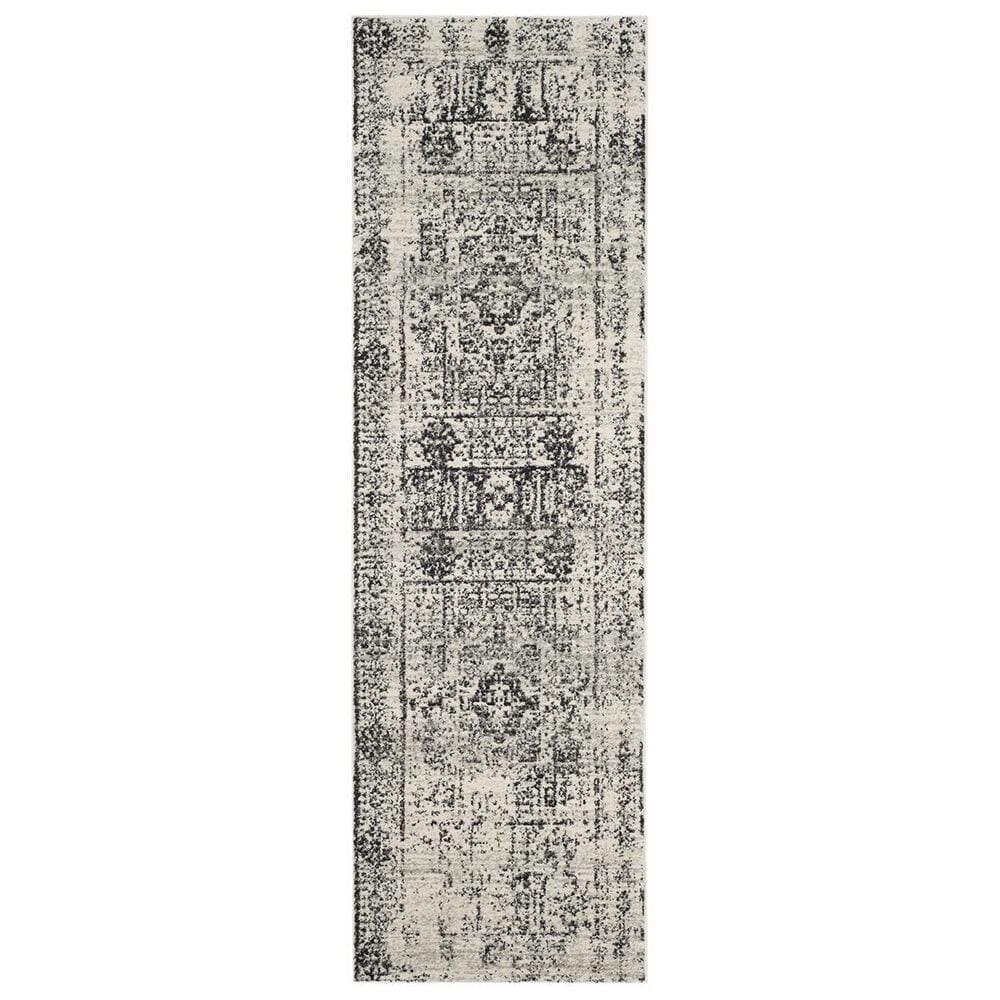 Safavieh Evoke EVK260T-27 2"2" x 7" Ivory/Black Runner, , large