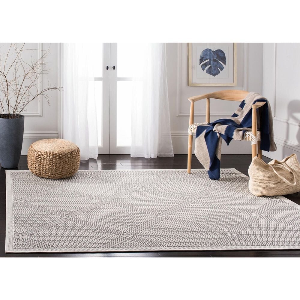 Safavieh Bermuda 5&#39;3&quot; x 7&#39;6&quot; Cream and Grey Indoor/Outdoor Area Performance Rug, , large