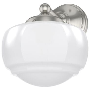 Hunter Saddle Creek 1-Light Sconce with White Shade in Brushed Nickel, , large