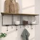 Maple and Jade 32" x 14" Home Wall Hook with 7 Hangers in Brown and Matte Black, , large