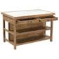 Home Trends & Design Manila 58" Kitchen Island Table in Natural and White, , large