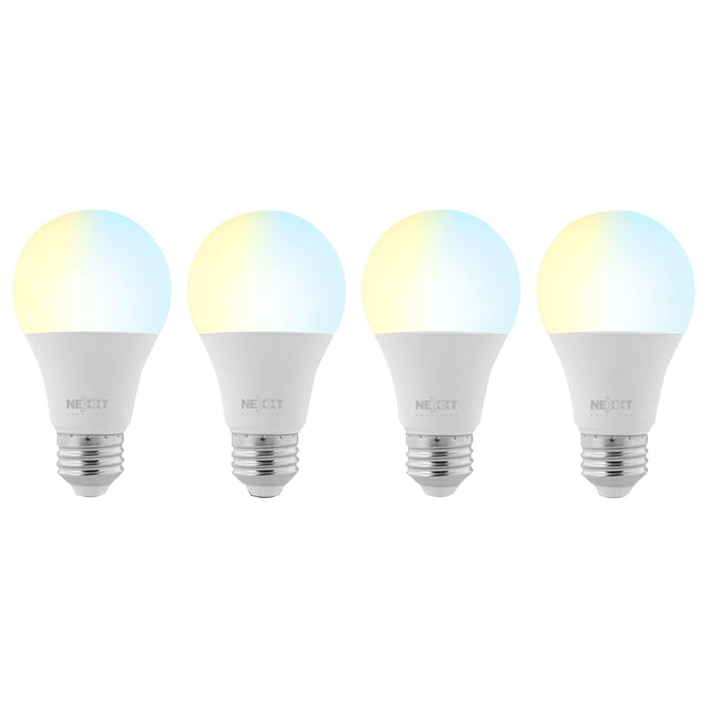 Nexxt 4-Pack Smart A19 Wifi Light Bulb in White, , large