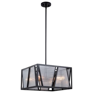 Vaxcel Oslo 4-Light Pendant in Black and Natural Brass, , large