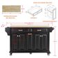 HOMLUX Kitchen Island with Rubber wood Countertop in Black, , large