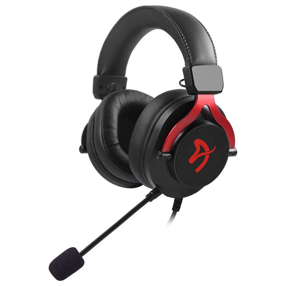 Arozzi Aria Gaming Headset with Detachable Microphone, 50mm Drivers, Microphone Mute Button, Volume Control, Aluminum Frame, and 7.25 ft Braided Cable - Red, , large