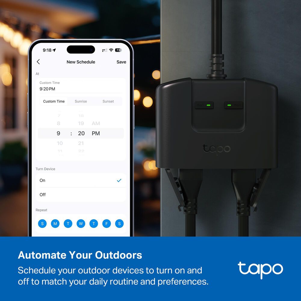 TP-Link TP25 Smart Wi-Fi Outdoor Plug in Black, , large