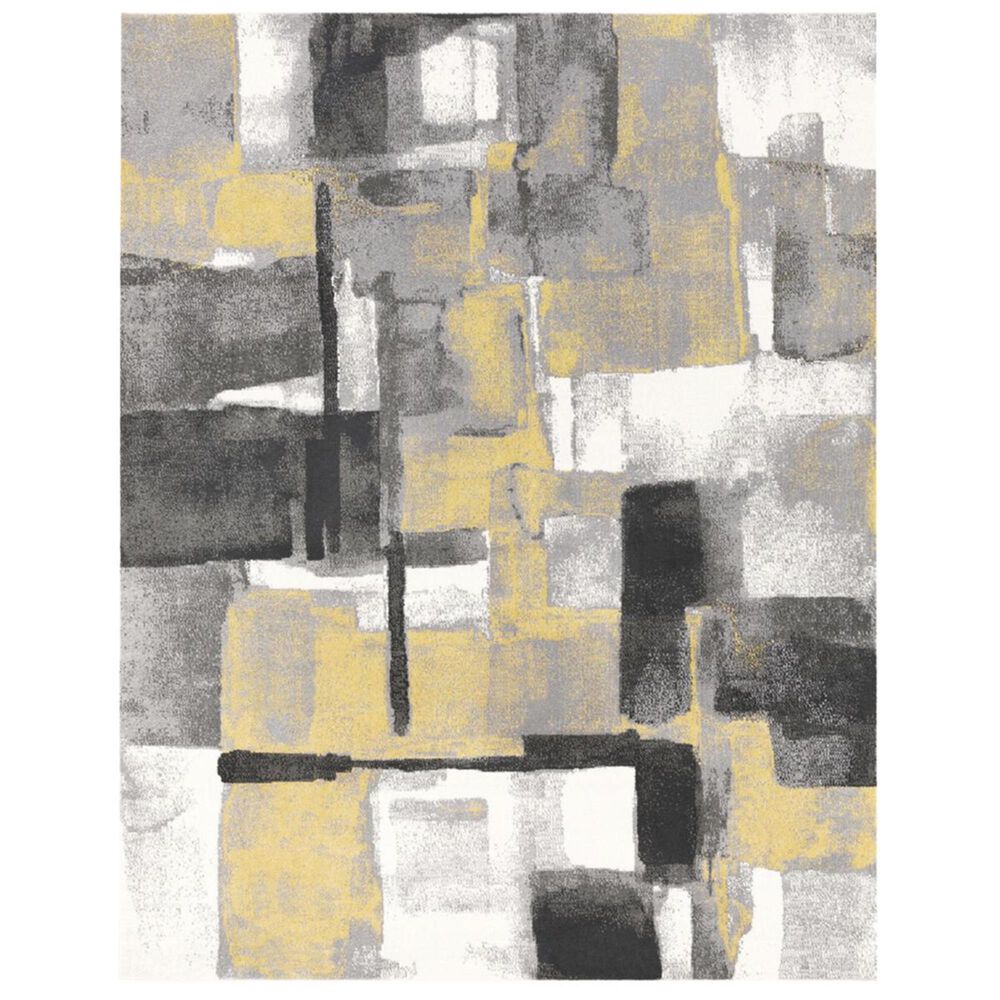 Surya Pepin PEI-1020 7"10" x 11" Black, Medium Gray and Mustard Area Rug, , large