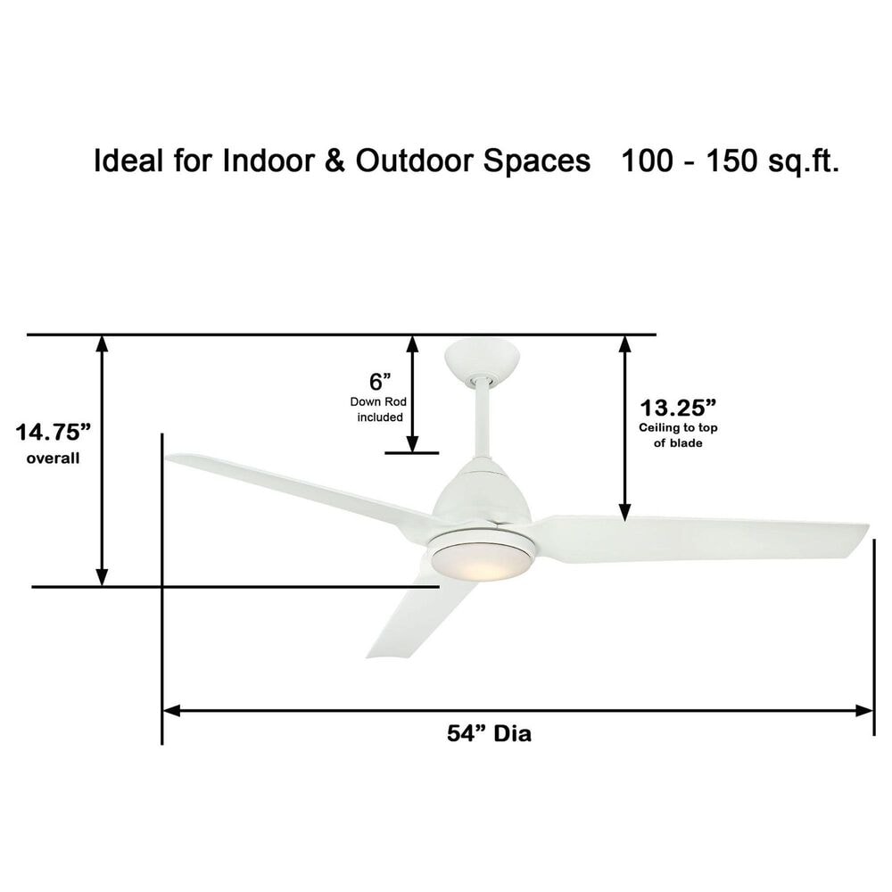 Minka-Aire Java 54" Ceiling Fan with LED Light in Flat White, , large