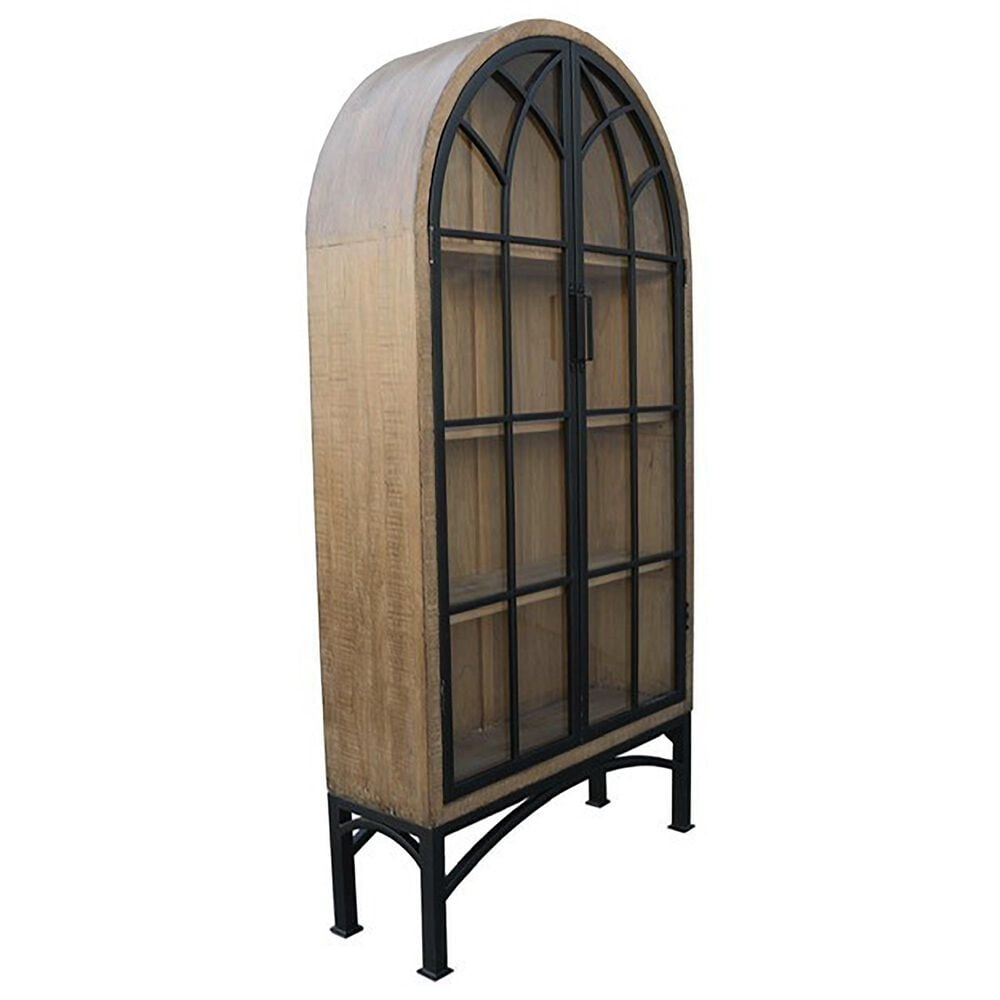 Nest Home Collections Victoria China Cabinet in Antique Natural and Black, , large