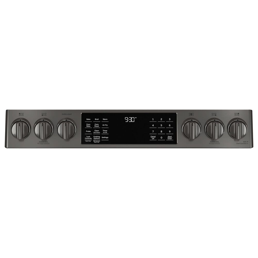GE Profile 30&quot; Smart Slide-In Front Control Gas Range in Black Stainless Steel, , large