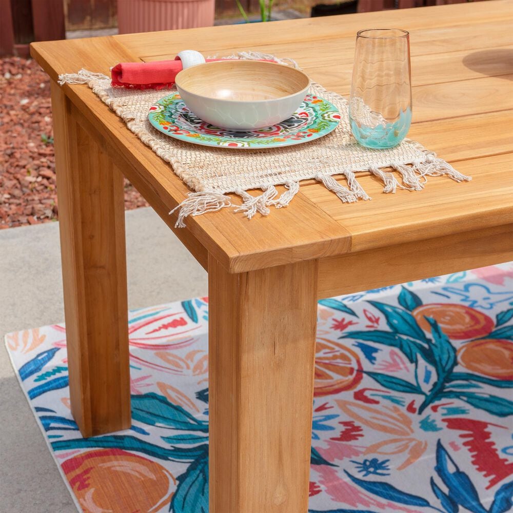 Linon Home Decor Carenen 80" Outdoor Dining Table in Natural, , large