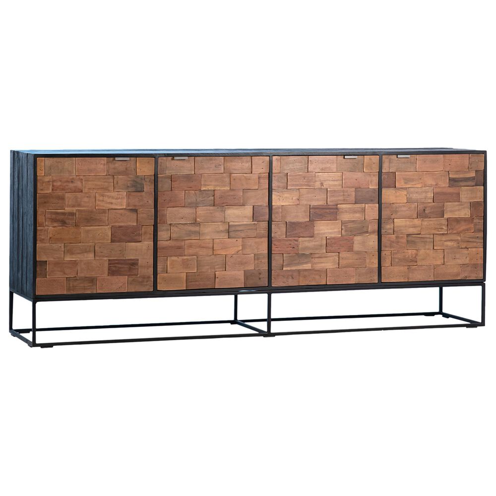 Blue Sun Designs Tacoma 4-Door Sideboard in Brown Natural and Black, , large