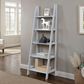 Linon Home Decor Acadia 5-Shelf Ladder Bookcase in Grey, , large