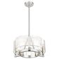 Golden Lighting Aenon 3-Light Wide Chandelier with Hammered Water Glass Shade in Pewter, , large