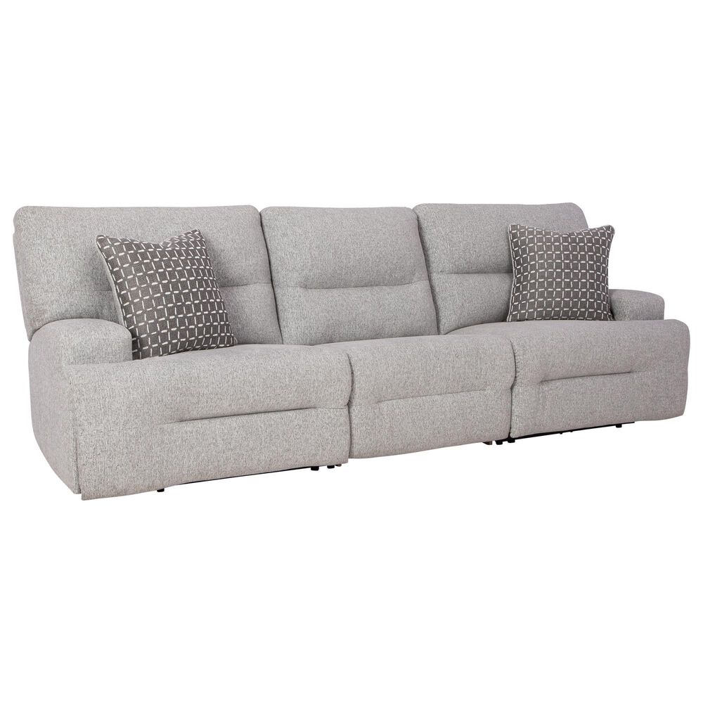 Ashley Acklen Place 3-Piece Power Symmetrical Reclining Sofa in Pewter, , large