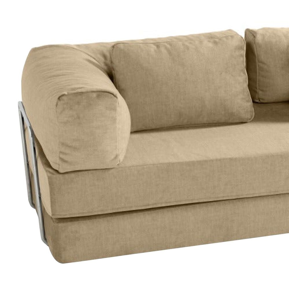 Jaxx Unsofa Stationary Sofa in Sand Velvet, , large