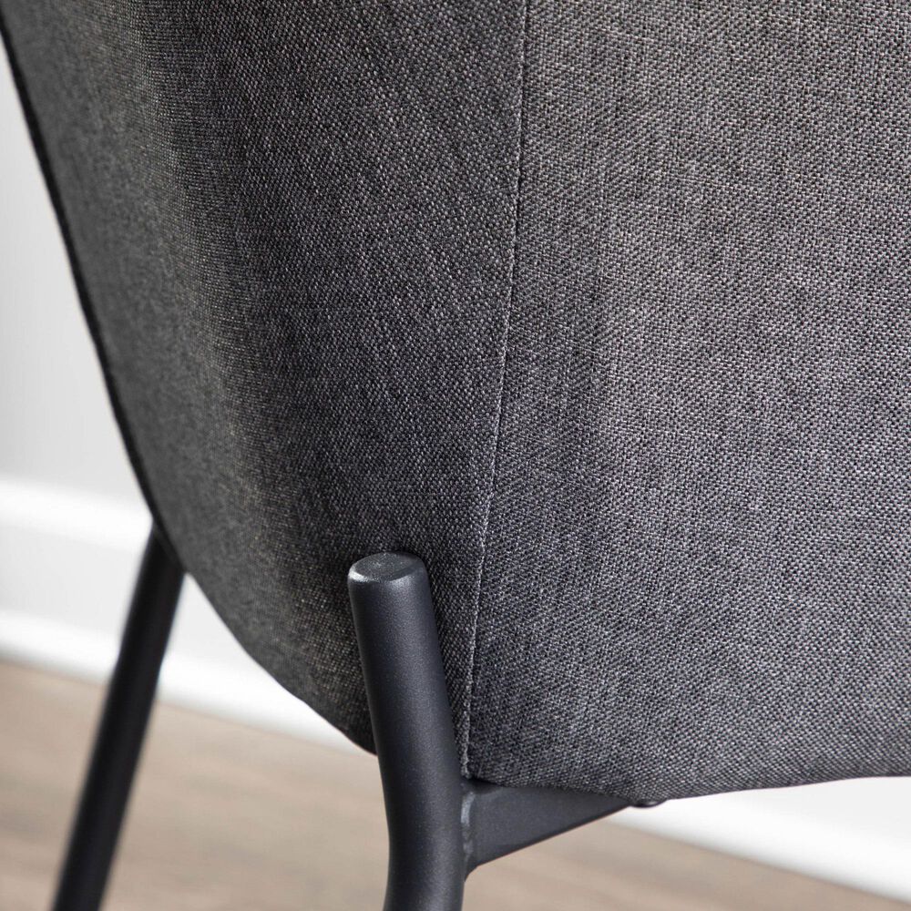 LumiSource Daniella Arm Chair with Charcoal Cushion in Black (Set of 2), , large