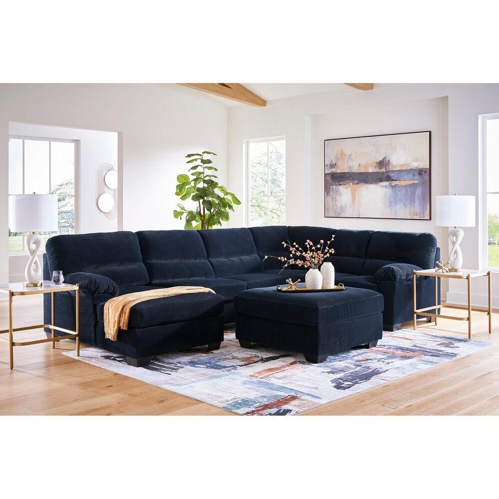 Ashley SimpleJoy Oversized Accent Ottoman in Navy, , large
