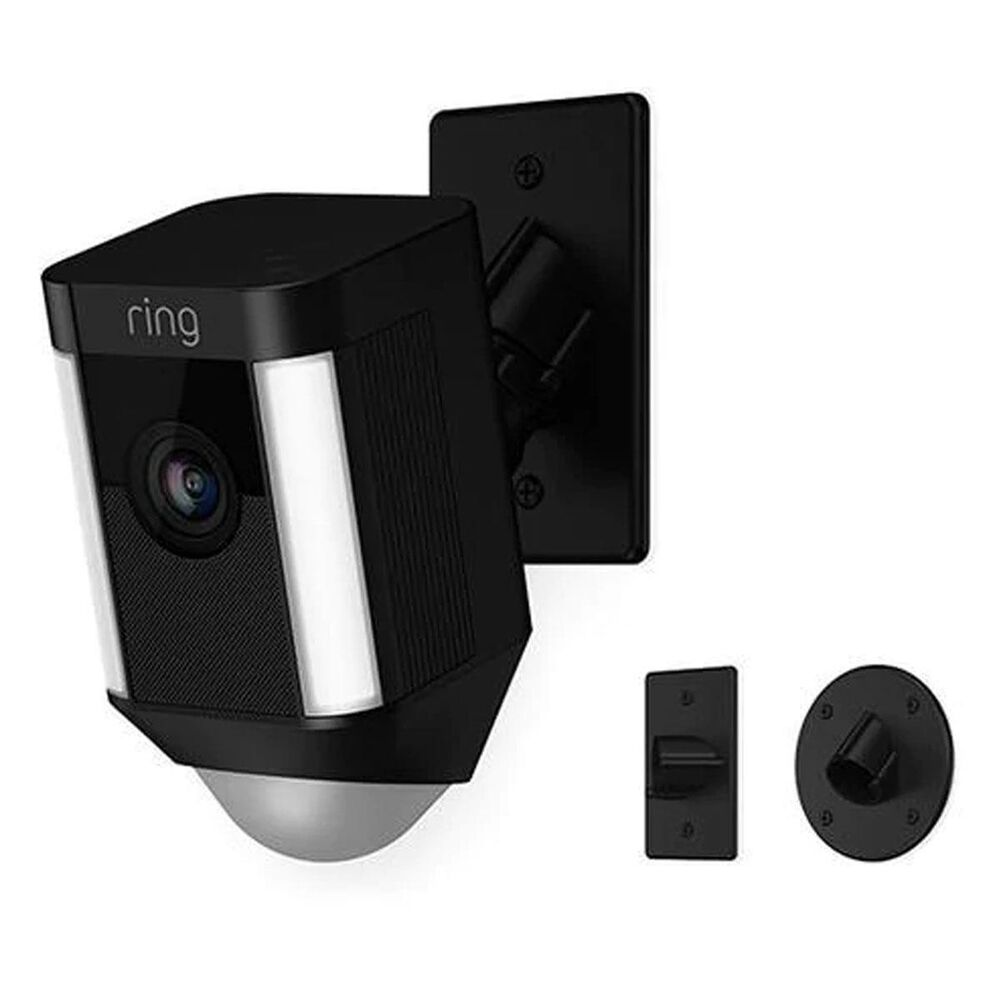 Ring Spotlight Cam Black Security Camera with Mount in Black, , large