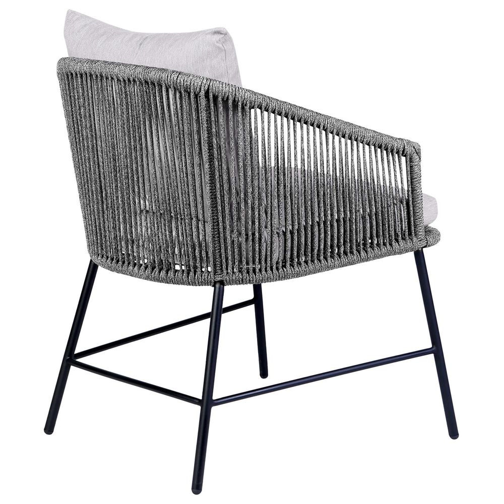 Blue River Ditas Outdoor Dining Chair with Grey Cushions in Black, , large