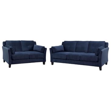 Furniture of America Babcock Sofa and Loveseat in Navy, , large