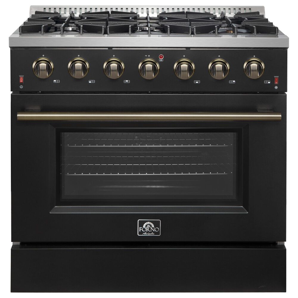 Forno Galiano 36" Freestanding Gas Range in Black, , large