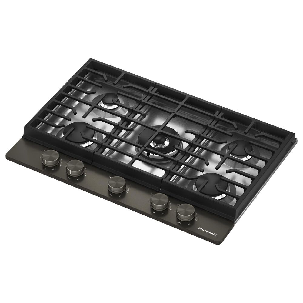 KitchenAid 30" Gas Cooktop with 5 Burners in Black Ore, , large