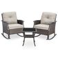 Sunwell Garden 3-Piece Patio Chat Set with Two Rocking Chair in Beige, , large