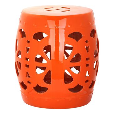 Safavieh Stencil Blossom Garden Stool in Orange, , large
