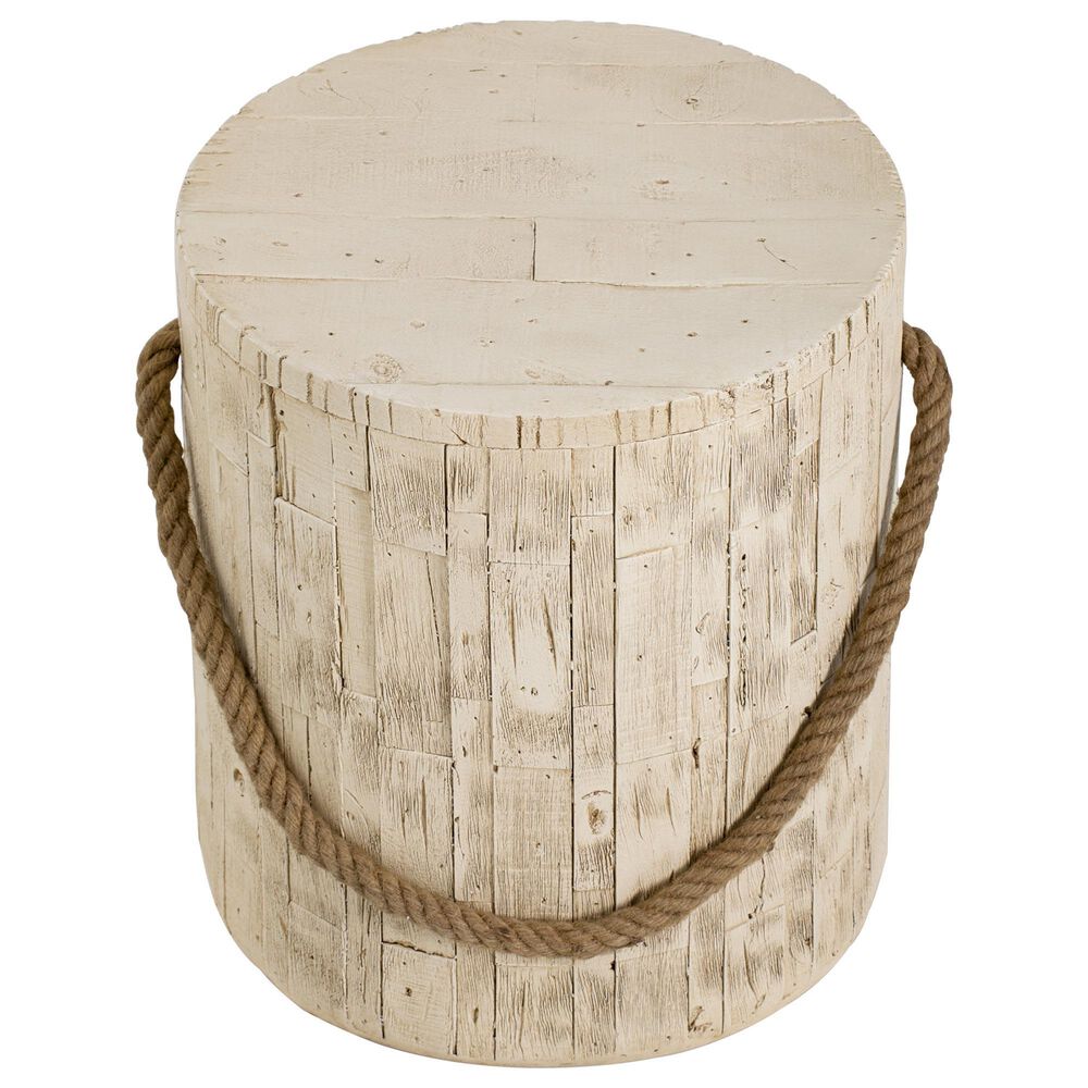 Hearth and Haven Outdoor Side Table with Braided Cord Design in Wood Brown, , large