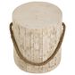 Hearth and Haven Outdoor Side Table with Braided Cord Design in Wood Brown, , large