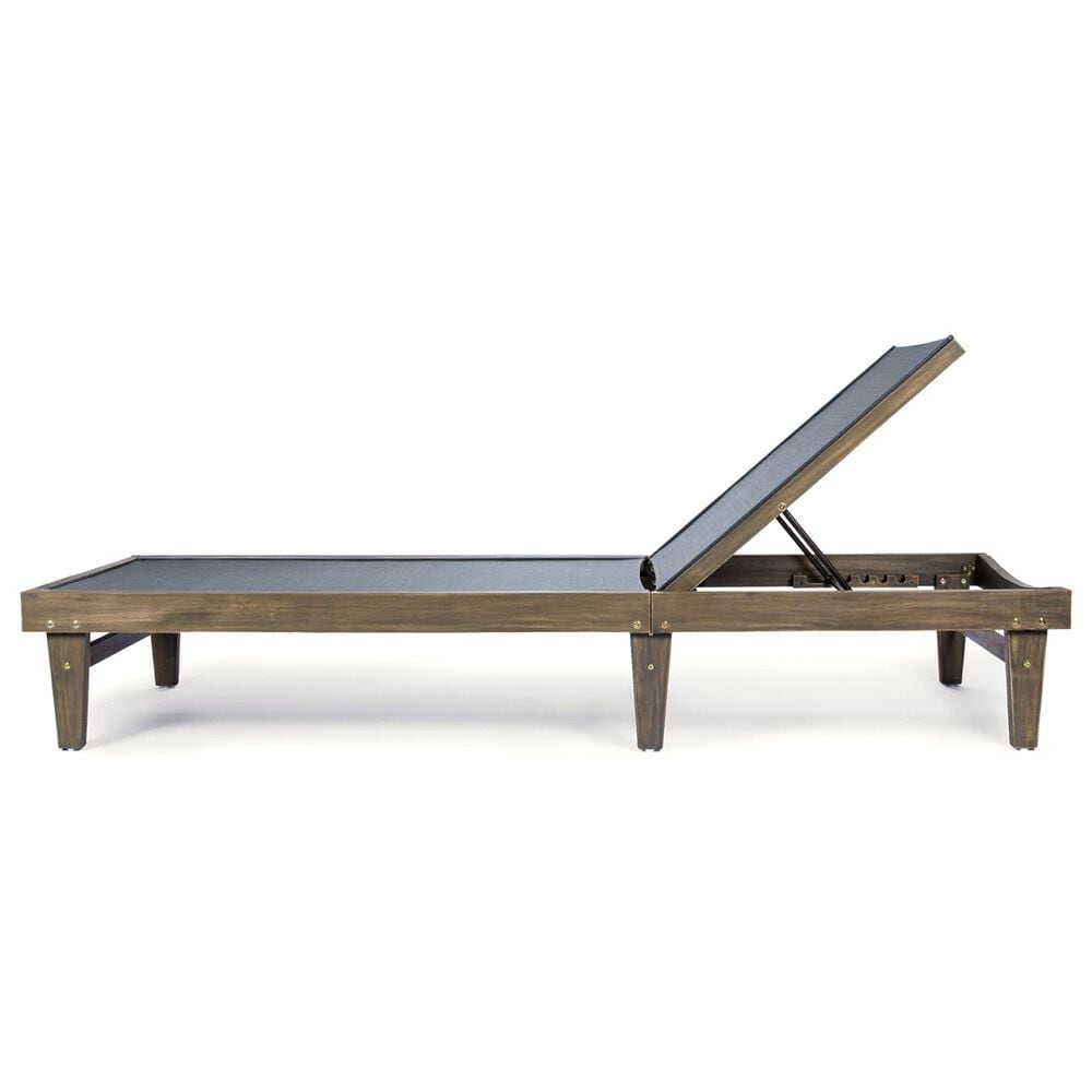 Hearth and Haven Summerland Outdoor Chaise Lounge with Mesh Seat in Dark Grey, , large