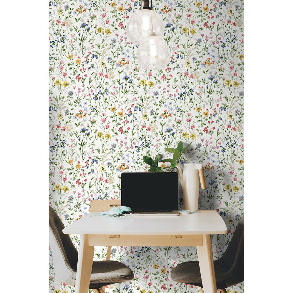 NextWall Wildflowers 216&quot; x 20.5&quot; Peel and Stick Wallpaper in Multicolored, , large