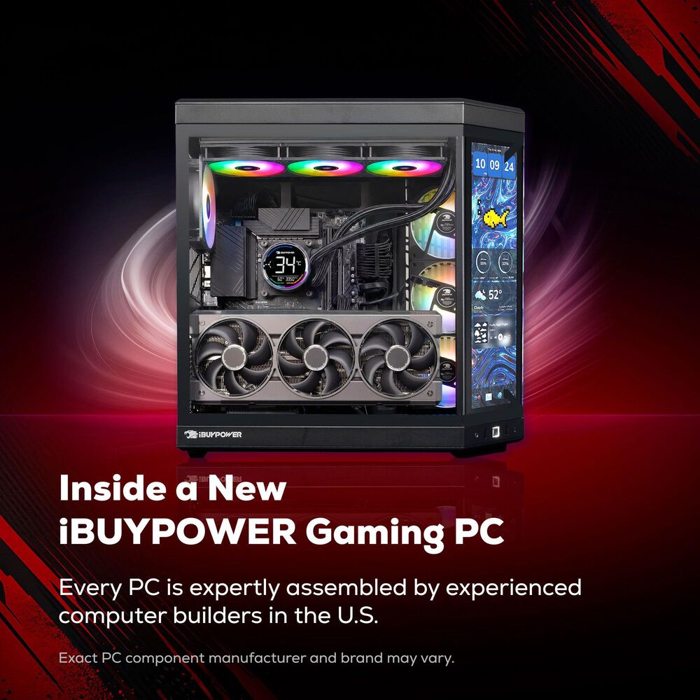iBUYPOWER Gaming PC Desktop|AMD Ryzen 9 9900X3D - 32GB RAM - NVIDIA GeForce RTX 5080 - 2TB SSD in Black, , large