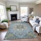 Dalyn Rug Company Silk Road Aqua, Ivory, Beige, Blue, Gold, Aloe and Gray 10" x 14" Area Rug, , large