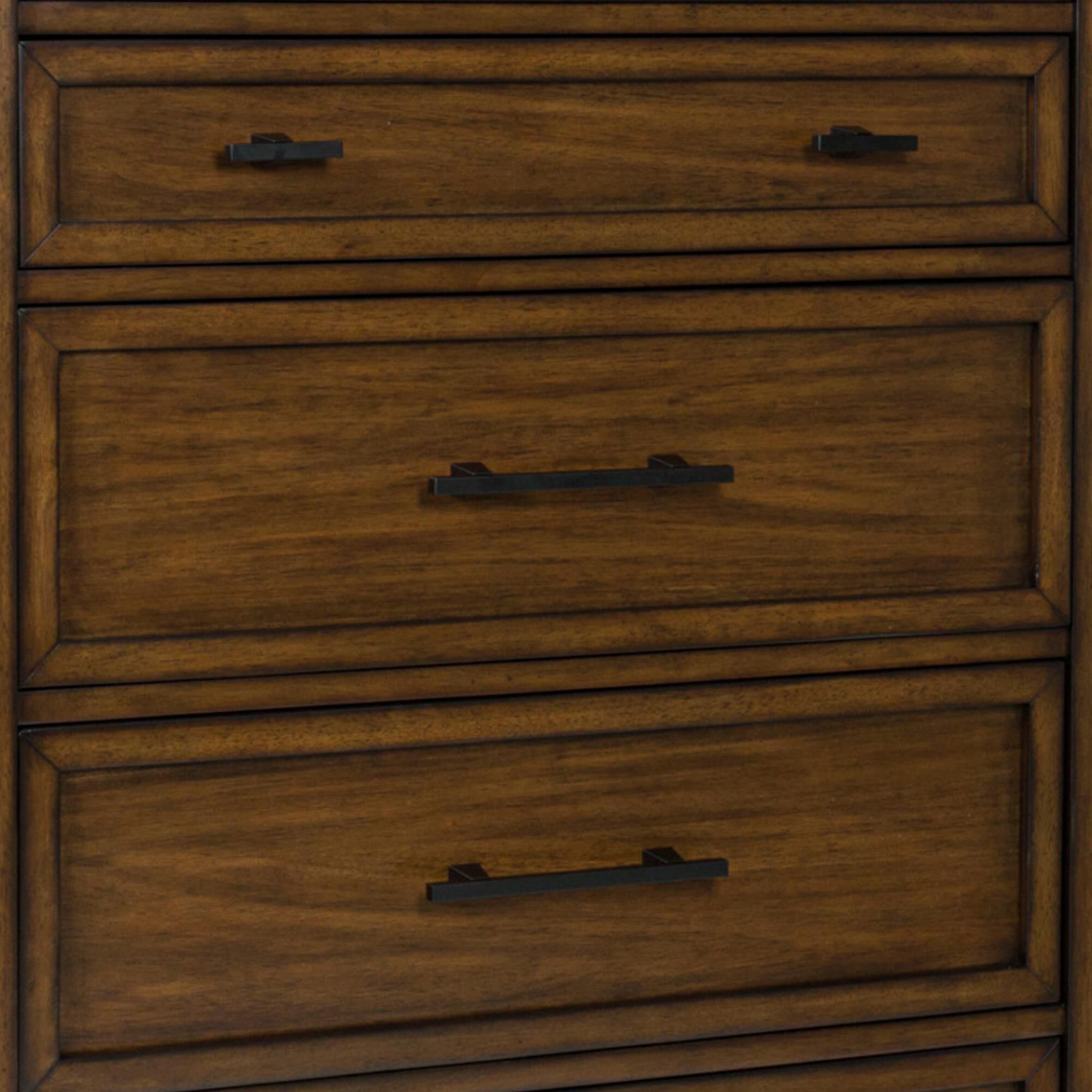 Ashley Taffenbrook 5-Drawer Chest in Medium Brown