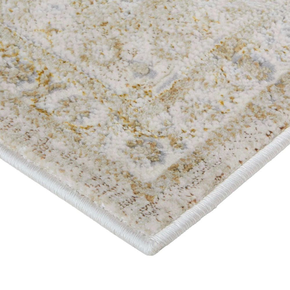Feizy Aura 3734F 3&#39;11&quot; x 6&#39; Brown and Gold Area Rug, , large