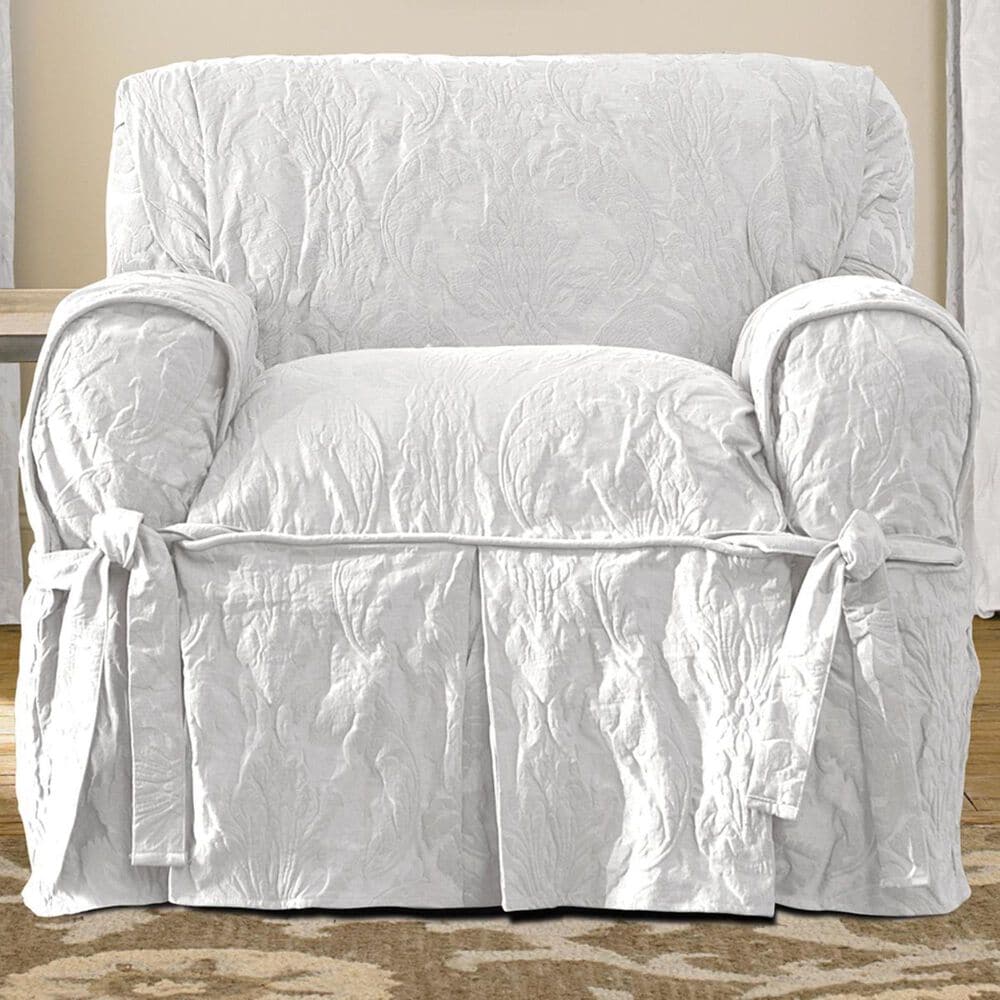 Surefit Chair Slipcover in White, , large