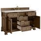 James Martin Vanities Brookfield 60" Single Bathroom Vanity in Pecan with 3 cm Victorian Silver Quartz Top and Rectangular Sink, , large
