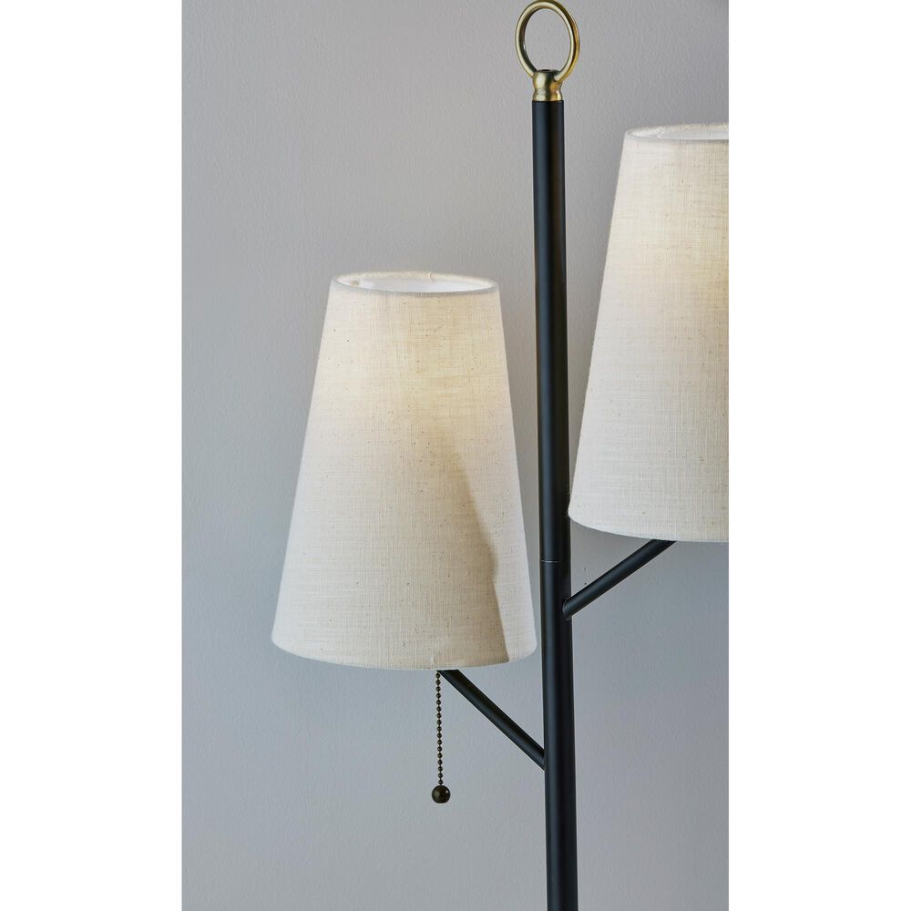 Adesso Daniel Table Lamp in Black and Antique Brass, , large