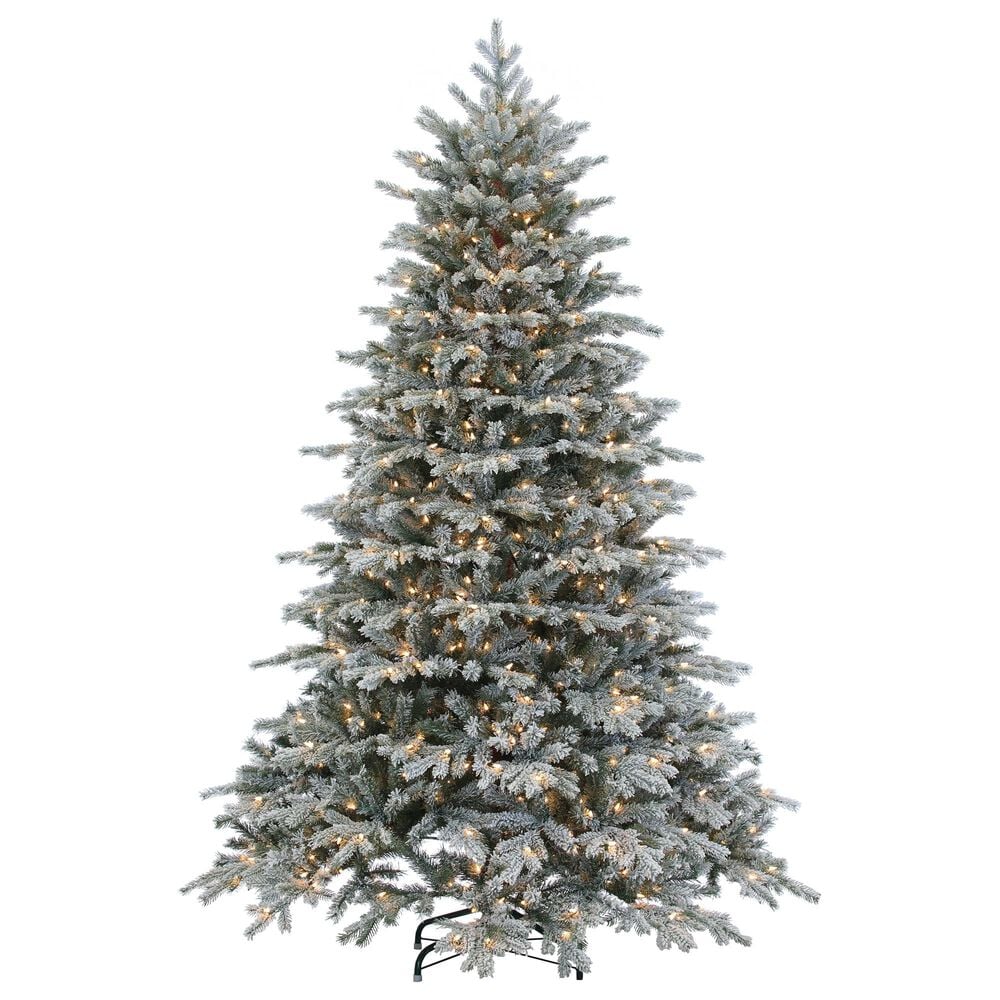 The Gerson Company 7.5" Narrow Spruce Pre-Lit Artificial Christmas Tree in Green, , large
