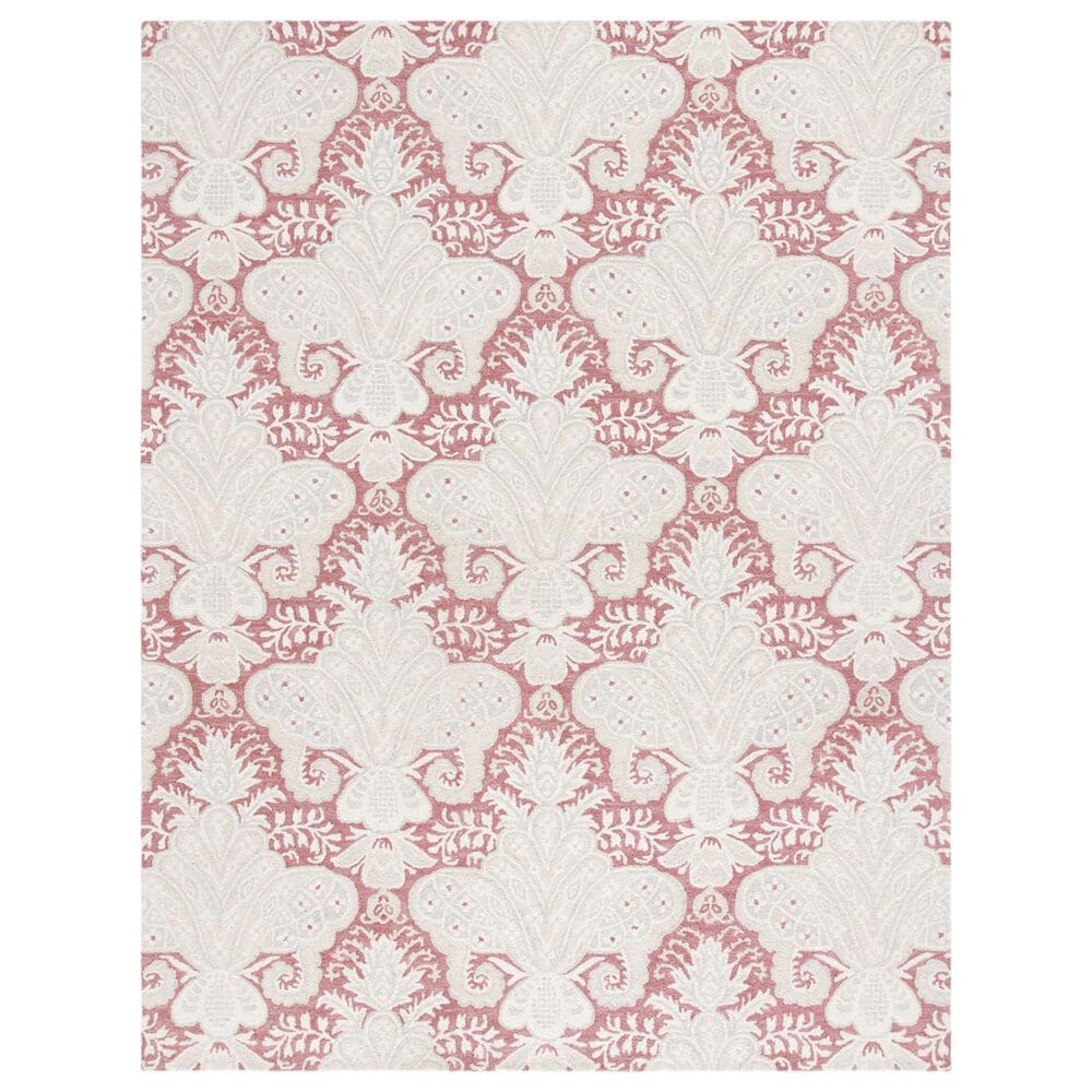 Safavieh Micro-Loop 8" x 10" Pink and Beige Area Rug, , large