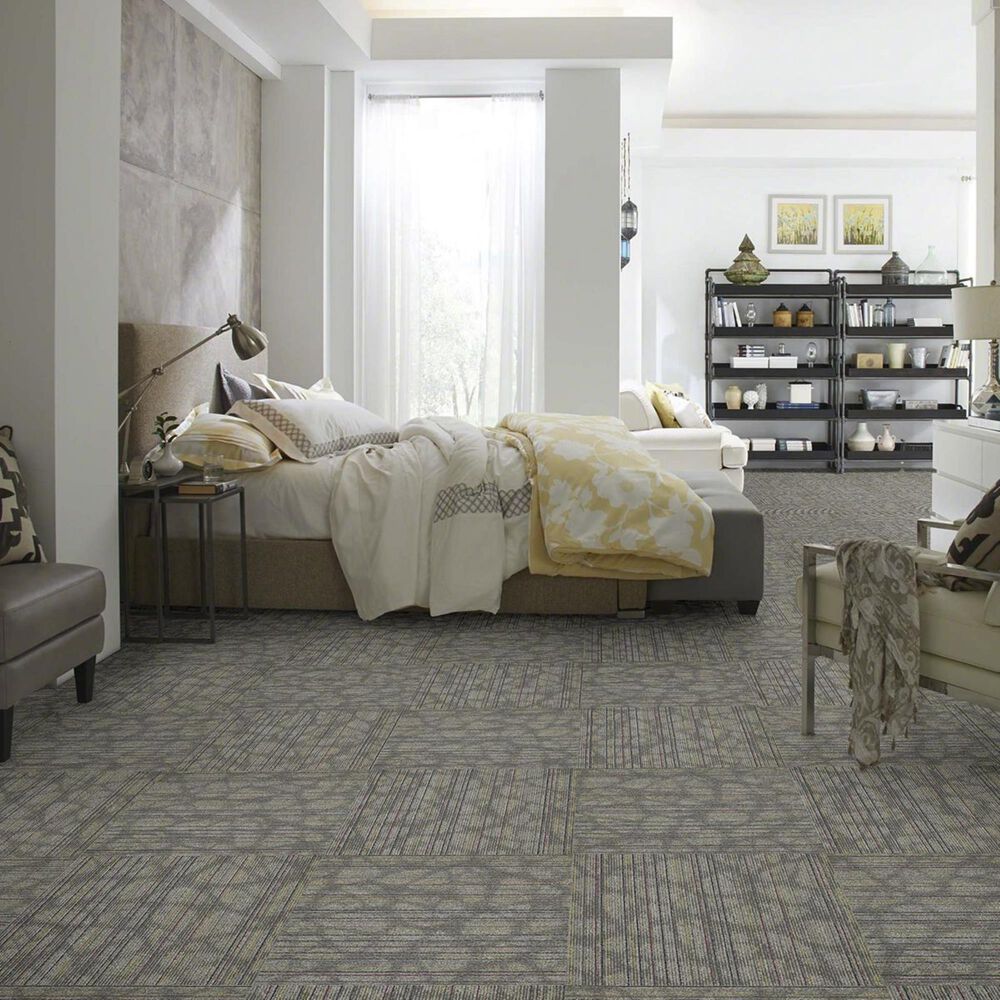 Shaw Warp It 24&quot; x 24&quot; Carpet Tile in Linen, , large