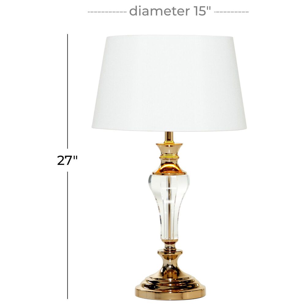 Maple and Jade Table Lamp in Shiny Gold and Clear, , large