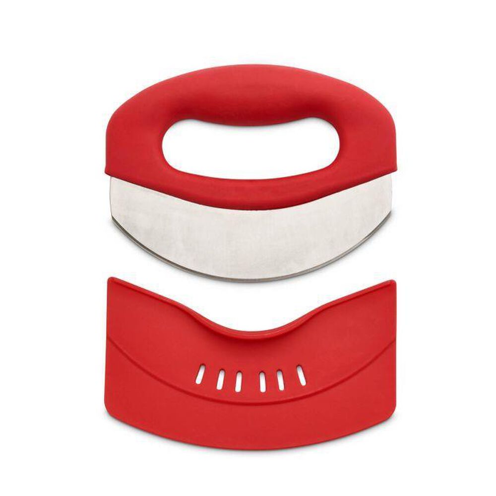 HIC Kitchen Soft-Grip Rocking Salad and Herb Chopper in Dark Red, , large