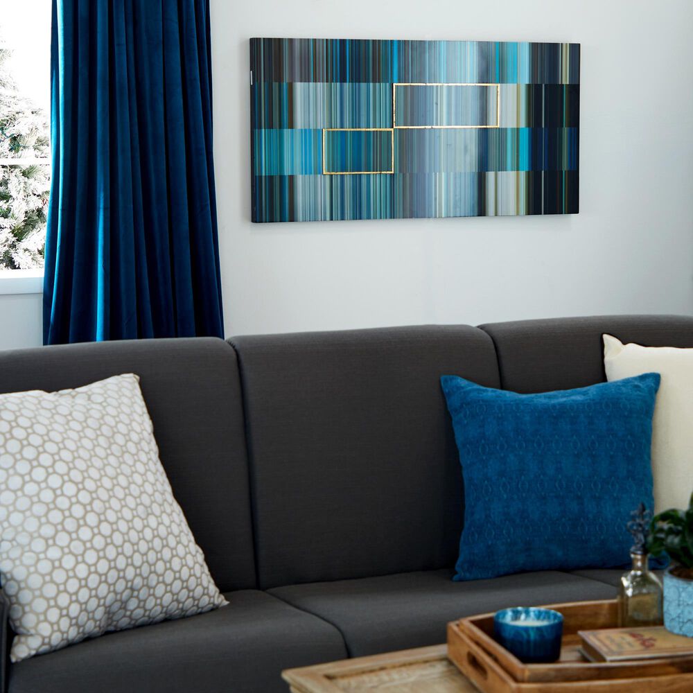Maple and Jade 24&quot; x 48&quot; Abstract Wall Decor in Blue and Gold, , large