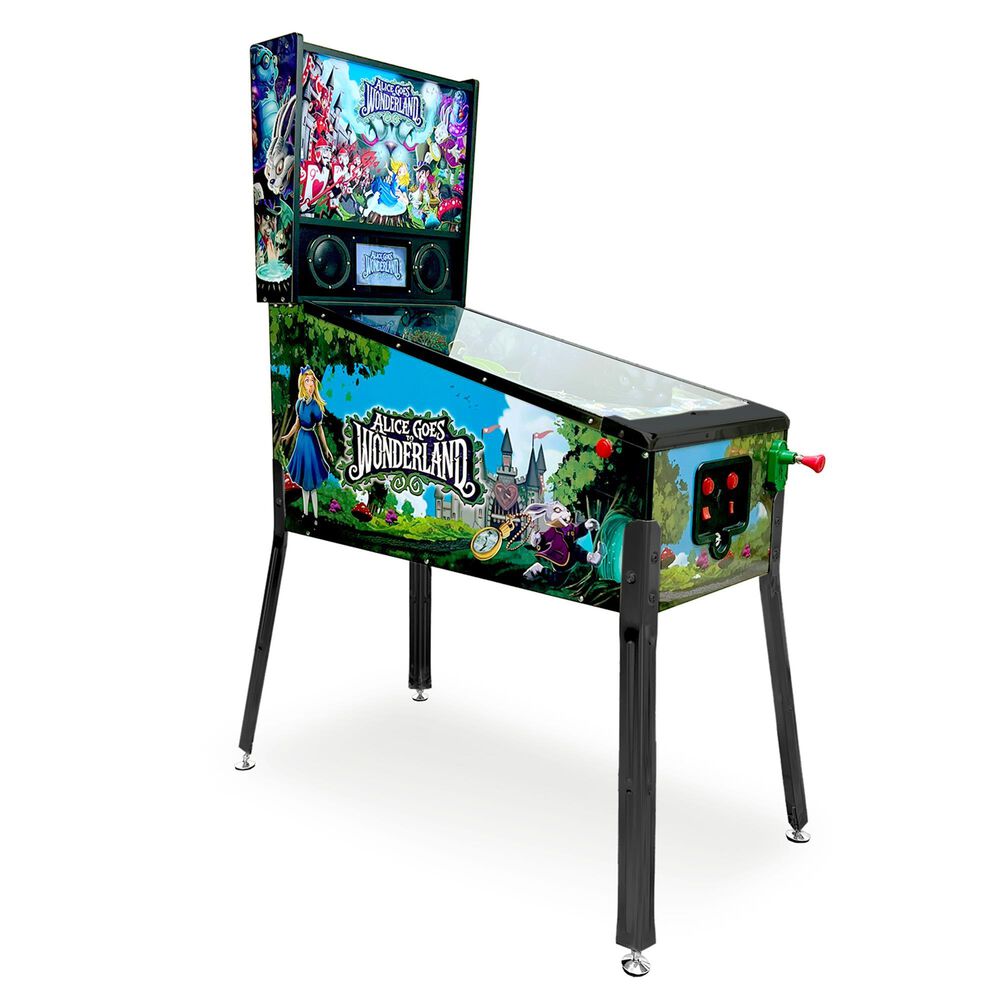 Wonderland Amusements Alice Goes to Wonderland Pinball Machine in Black, , large