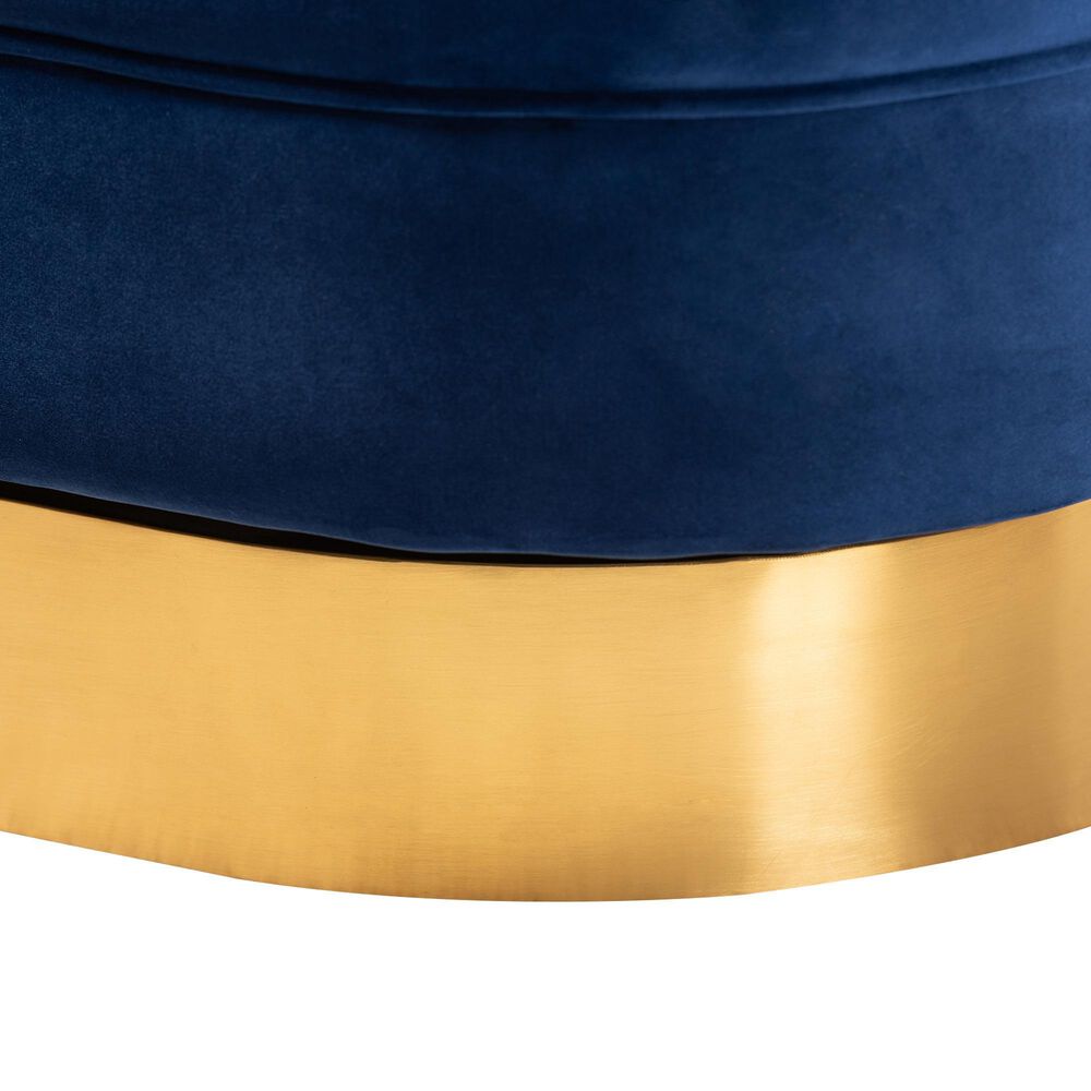 Baxton Studio Fiore Swivel Accent Chair in Royal Blue, , large