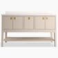 Kohler Seagrove 60" Double Bathroom Vanity in Light Clay with 3 cm White Quartz Top and Rectangular Sinks, , large