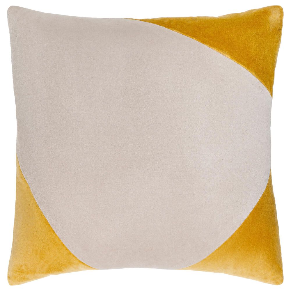 Surya 20" Square Throw Pillow in Mustard and Wheat, , large